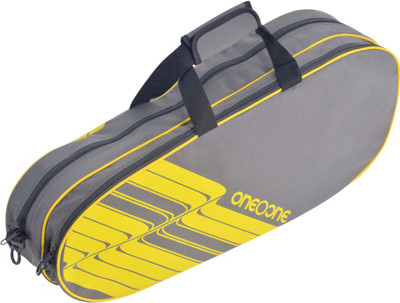 

One O One Lines Collection Double Grey & Yellow - Racket Bag (badminton / tennis) Racket Bag (badminton / tennis)(Grey, Kit Bag)