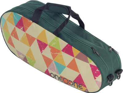 

One O One Canvas Collection Double Green & Triangle 2 - Racket Bag (badminton / tennis) RBCV22TE(Green, Backpack)