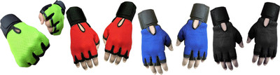 

Vellora Netted Wrist Support Gym & Fitness Gloves (, Green, Red, Blue, Black, Black;blue;green;red