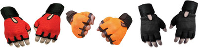 

Vellora Netted Wrist Support Gym & Fitness Gloves (, Red, Orange, Black, Black;orange;red