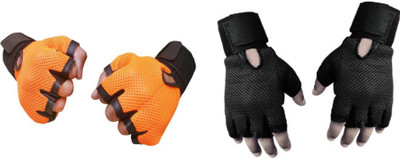 

Vellora Netted Wrist Support Gym & Fitness Gloves (, Orange, Black, Black;orange