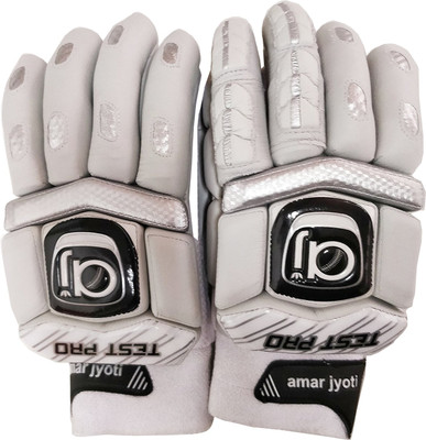 

aj Cricket Batting Gloves-Test Pro-Full Size Batting Gloves (Free Size, White)