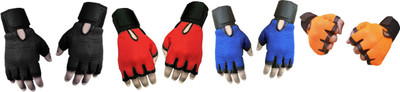 

Vellora Netted Wrist Support Gym & Fitness Gloves (, Black, Red, Blue, Orange, Black;blue;orange;red