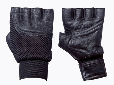 

Leosportz Leather Palm Support Weight Lifting Wrist Support Gym & Fitness Gloves (Free Size, Black)