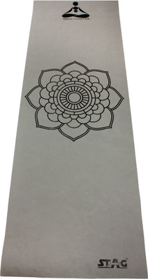 

Stag YOGA MANTRA PRINTED MAT WITH BAG 180CM X 60CM Grey, Black 6 mm Yoga Mat, Gray-black