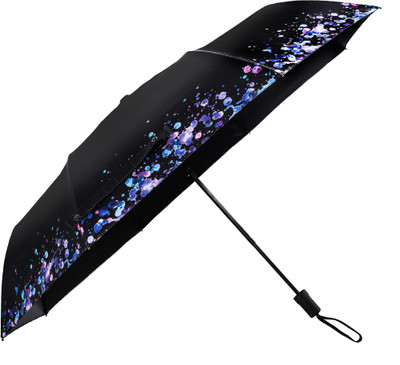 

HOSHI THREE FOLD MANUAL OPEN UMBRELLA COLOURFUL ROUNDS Umbrella(Black)