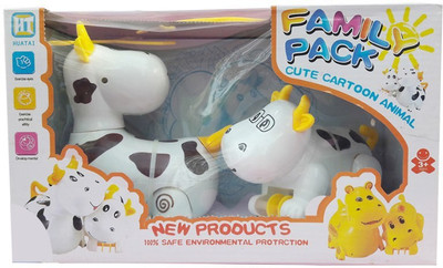 

Happiesta Family Pack Cute Cartoon Animal with moving animal toy for kids(Multicolor)
