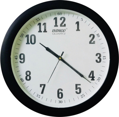 indigo Analog 30 cm Dia Wall Clock(Black, With Glass) available at flipkart for Rs.469