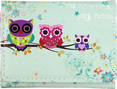 

king panda Girls Multicolor Artificial Leather Wallet(5 Card Slots), Green;pink