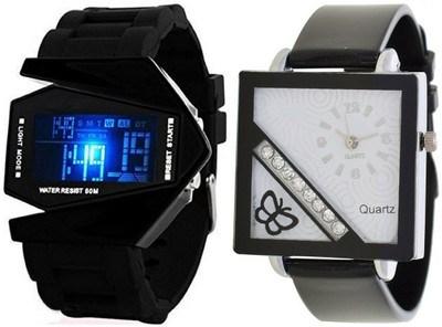 

Maxi Retail Couple Combo of two RKT+G32 Watch - For Boys & Girls