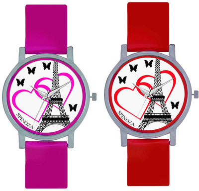 

SPINOZA SPNZ-45-18 Multicolor eiffeltower and love heart beautiful butterfly combo watch for women Watch - For Girls