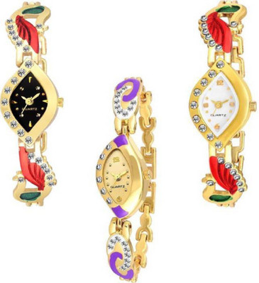 

Montres Aattractive Stylish Design Peacock Look Multicolor Set Of 3 Best Deal Fast Selling Women Watch - For Boys & Girls