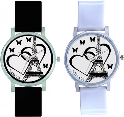 

SPINOZA SPNZ-45-17 Multicolor eiffeltower and love heart beautiful butterfly combo watch for women Watch - For Girls