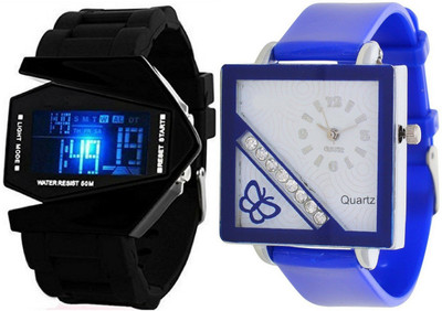 

Maxi Retail Couple Combo of two RKT+G33 Watch - For Boys & Girls