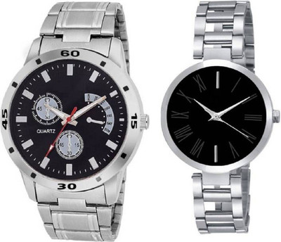 

Montres New Designer Black Dial Couple Combo Set Of 2 Boys & Girls Watch - For Boys & Girls