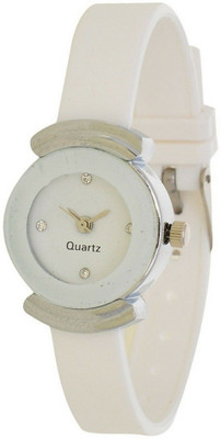 Maxi Retail Small And Stylish PG-White Analogue Watch - For Girls