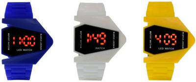 

Montres New Stylish Multicolour Rubber Belt Fancy Dial Pack Of 3 Digital Kids Watch - For Boys
