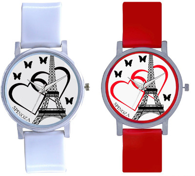 

SPINOZA SPNZ-45-6 Multicolor eiffeltower and love heart beautiful butterfly combo watch for women Watch - For Girls