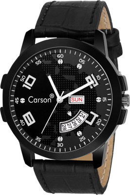 

Carson CR9023 All Black Day-n-Date World Wraped Watch - For Men