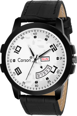 

Carson CR9024 Calm White Day-n-Date World Wraped Watch - For Men