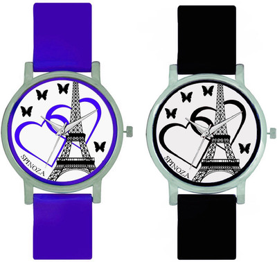 

SPINOZA SPNZ-45-11 Multicolor eiffeltower and love heart beautiful butterfly combo watch for women Watch - For Girls