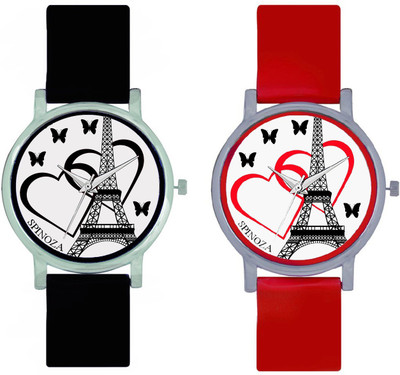 

SPINOZA SPNZ-45-7 Multicolor eiffeltower and love heart beautiful butterfly combo watch for women Watch - For Girls