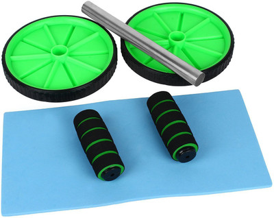 

ARZ Dual Wheel Ab Exercise Ab Wheel with Knee Support Mat Ab Exerciser(Multicolor)