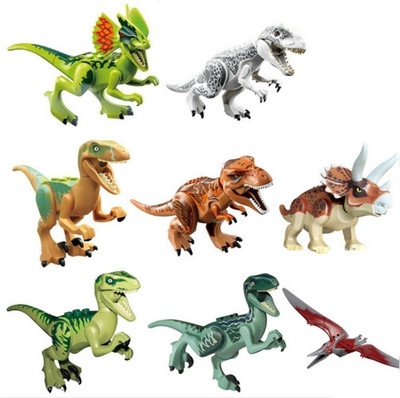 

OliaDesign 8 PCS Set 3" Dinosaur Minifigures Dinosaur Building Blocks ABS(Multicolor)
