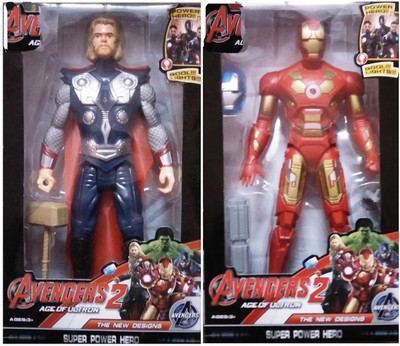 

Grab Offers Combo Of 2 Avengers Action Figure Toy For Kids. (Thor-Ironman) (10 Inch)(Multicolor)