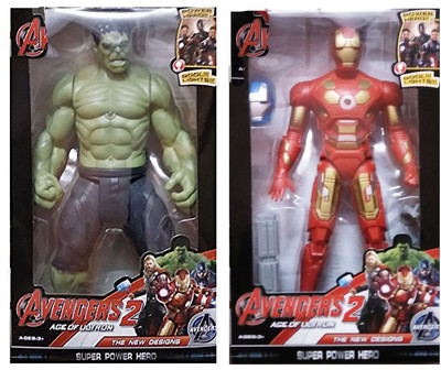 

Grab Offers Combo Of 2 Avengers Action Figure Toy For Kids. (Hulk-IronMan) (10 Inch)(Multicolor)