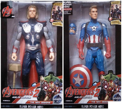 

Grab Offers Combo Of 2 Avengers Action Figure Toy For Kids. (Thor-C.A) (10 Inch)(Multicolor)