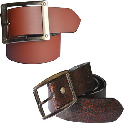 

Sun Shopping Men Formal Multicolor Synthetic Belt, Brown:tan