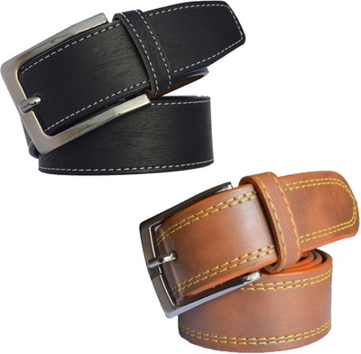 

Sun Shopping Men Formal Multicolor Synthetic Belt, Black:tan