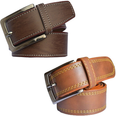 

Sun Shopping Men Formal Multicolor Synthetic Belt, Brown:tan