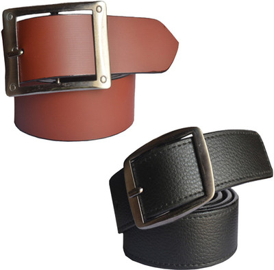 

Sun Shopping Men Formal Multicolor Synthetic Belt, Black:tan