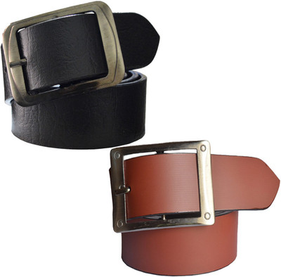 

Sun Shopping Men Formal Multicolor Synthetic Belt, Black:tan