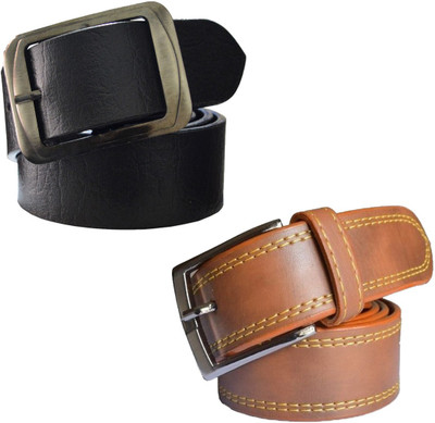 

Sun Shopping Men Formal Multicolor Synthetic Belt, Black:tan