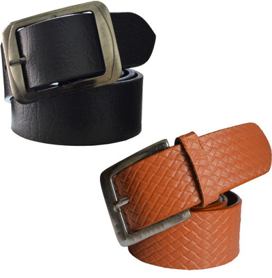 

Sun Shopping Men Formal Multicolor Synthetic Belt, Black:tan