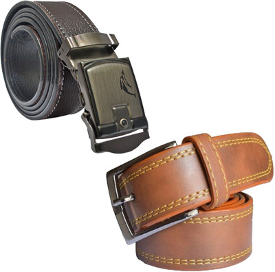 

Sun Shopping Men Formal Multicolor Synthetic Belt, Brown:tan