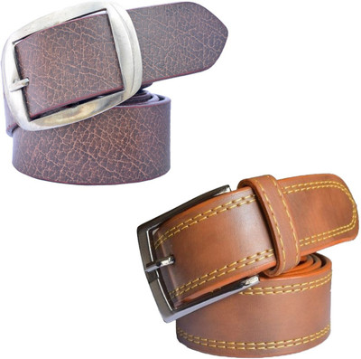 

Sun Shopping Men Formal Multicolor Synthetic Belt, Brown:tan