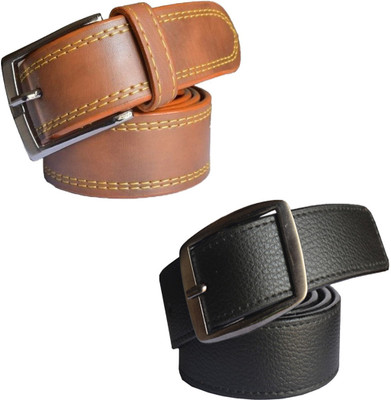 

Sun Shopping Men Formal Multicolor Synthetic Belt, Black:tan