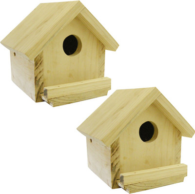 

Birdhousebuilder NB0035 House Sparrow Bird House Nest Box Set of 2 Bird House Bird House(Wall Mounting, Tree Mounting, Free Standing)