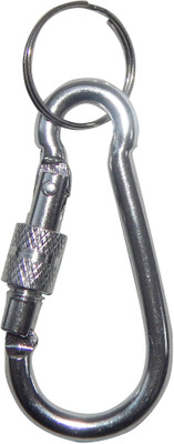 

NPRC Mini Aluminum Hiking Snap Hook Locking Carabiner(Silver)