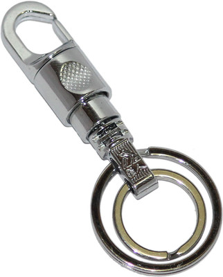 

Aura Imported Full Metal Double Ring Hook Locking Carabiner(Silver)