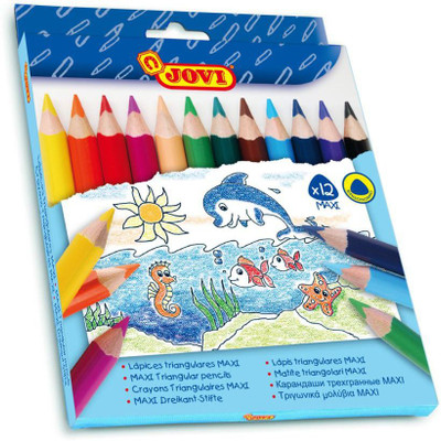 

JOVI Maxi pencil Triangular Shape Shaped Color Pencils(Set of 12, Multicolor)