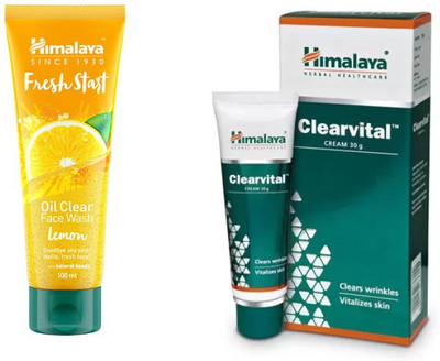 Himalaya lemon face wash, clearvital face cream(Set of 2)