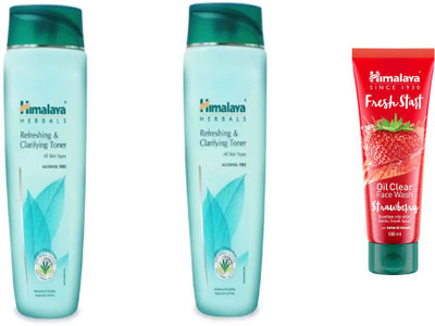 

Himalaya refreshing toner, Fresh Start Oil Clear Strawberry Face Wash(Set of 3)