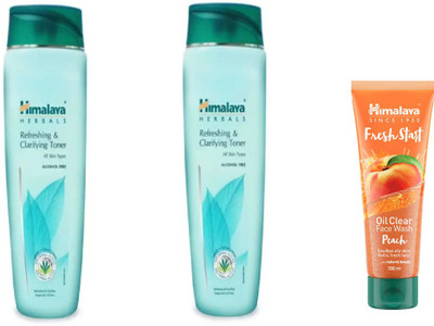 

Himalaya refreshing toner, Fresh Start Oil Clear peach Face Wash(Set of 3)