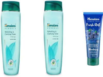 

Himalaya refreshing toner, Fresh Start Oil Clear Blueberry Face Wash(Set of 3)