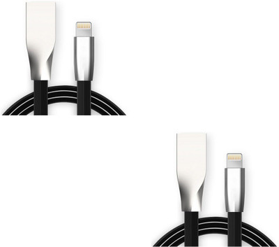 

ROQ Set of 2 8 Pin Lightning To Charging With Sync Data USB Cable(Multicolor)